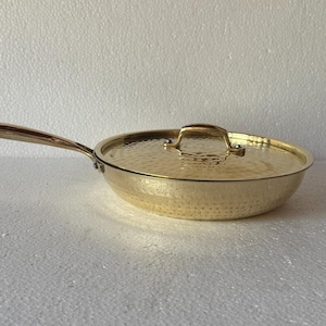 Handcrafted Brass Frying Pan: Kalai Finish, Durable Cookware