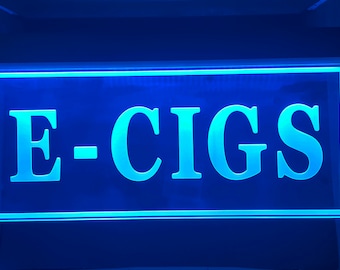 Letrero LED para cigarrillos electrónicos: texto y logotipo personalizados, publicidad en tiendas (10 x 20)