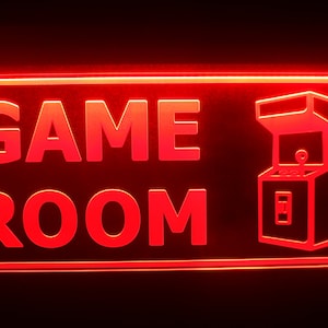 Game Room LED Sign: Arcade Decor, Custom Text & Logo