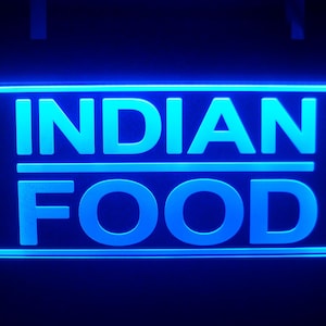 INDIAN FOOD Led Signs Window Hanging Shop Display Restaurants Large 10&quot;x20&quot;Accept custom text & logo