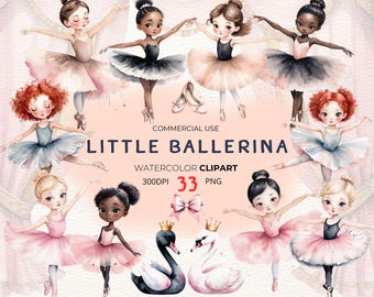 Ballerina-clipart | Balletschoenen, zwarte ballerina, Zwanenmeer, roze verjaardag (digitale png-download)