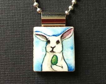 Bunny jewelry, rabbit jewelry, Easter gift, handmade Easter gift, bunny pendant, bunny necklace, easter jewelry