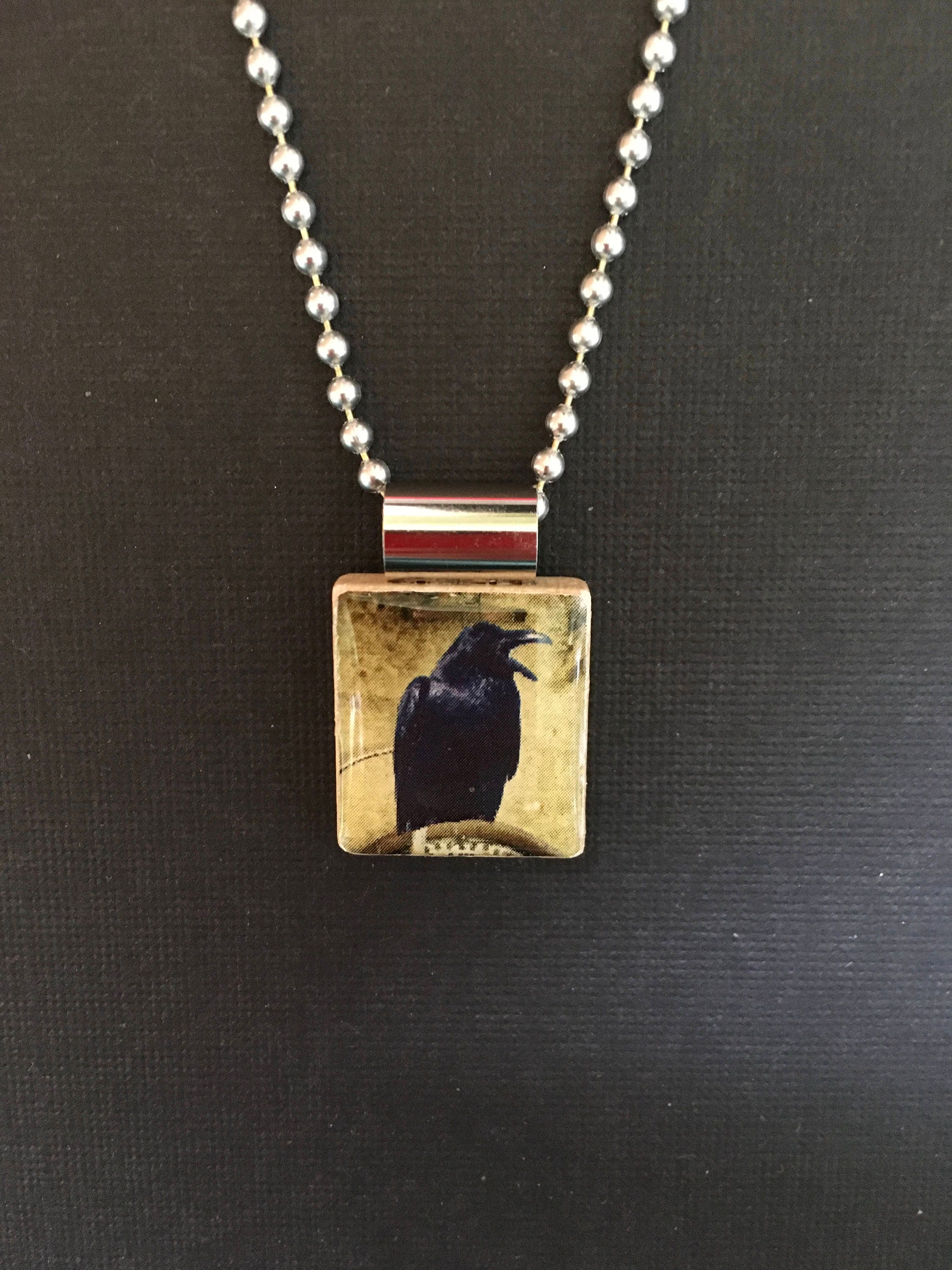 Crow Jewelry Raven Pendant Handmade Crow Pendant Halloween Etsy UK