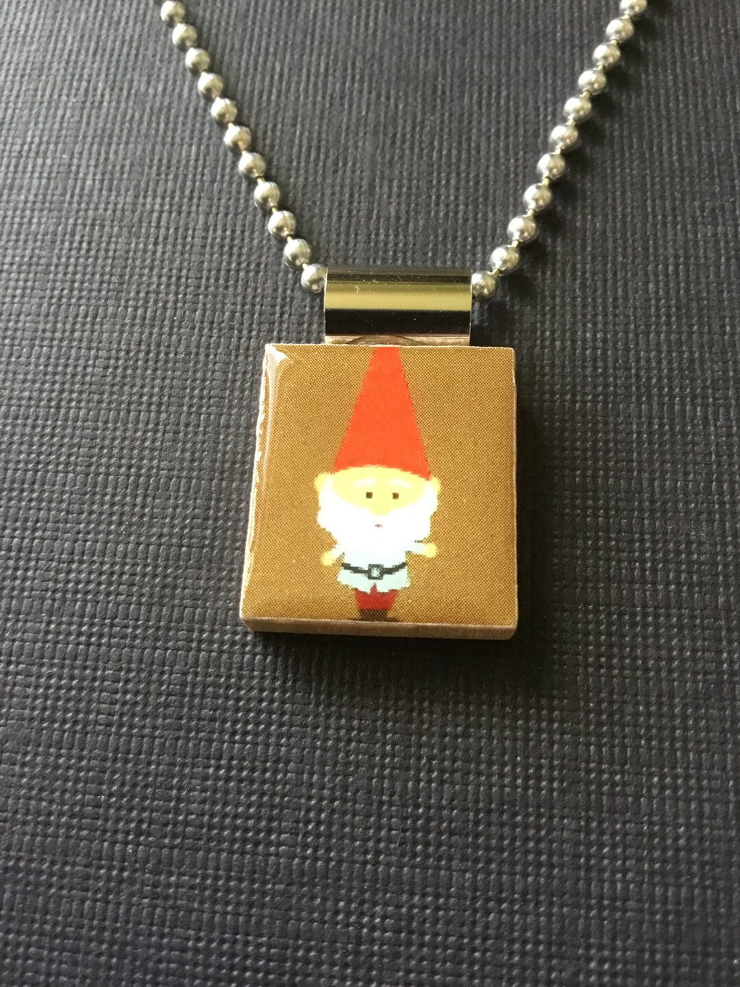 Christmas Elf Pendant, Christmas Gnome Jewelry, Elf Jewelry, Gnome