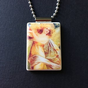 Angel jewelry, angel necklace, handmade angel pendant, Christmas jewelry, recycled mahjong jewelry, handmade jewelry, Holiday gift idea