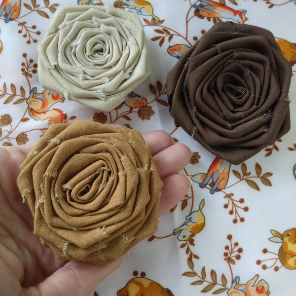 Fabric Rolled Roses Etsy