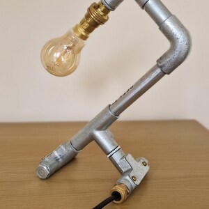 Handmade industrial lamp, perfect for modern home decor, featuring galvanized steel, brass. Steampunk decor style