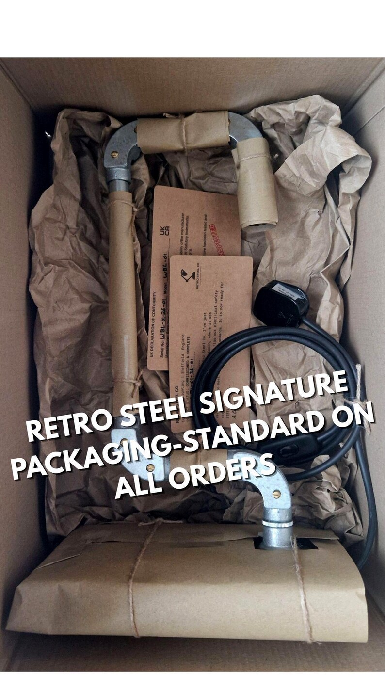 Hand-wrapped industrial steel decor in signature paper and twine, reflecting the raw urban aesthetic and artisan craftsmanship of Retro Steel Co