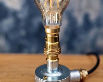 Industrial Desk Lamp | Galvanised Steel Conduit Light | Minimalist Tech Setup | Workstation Anchor | Steampunk Office Decor SCL-06