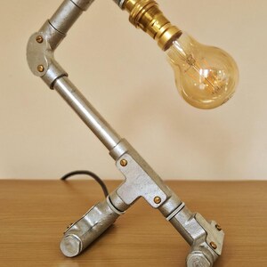 Handmade industrial lamp, perfect for modern home decor, featuring galvanized steel, brass. Steampunk decor style