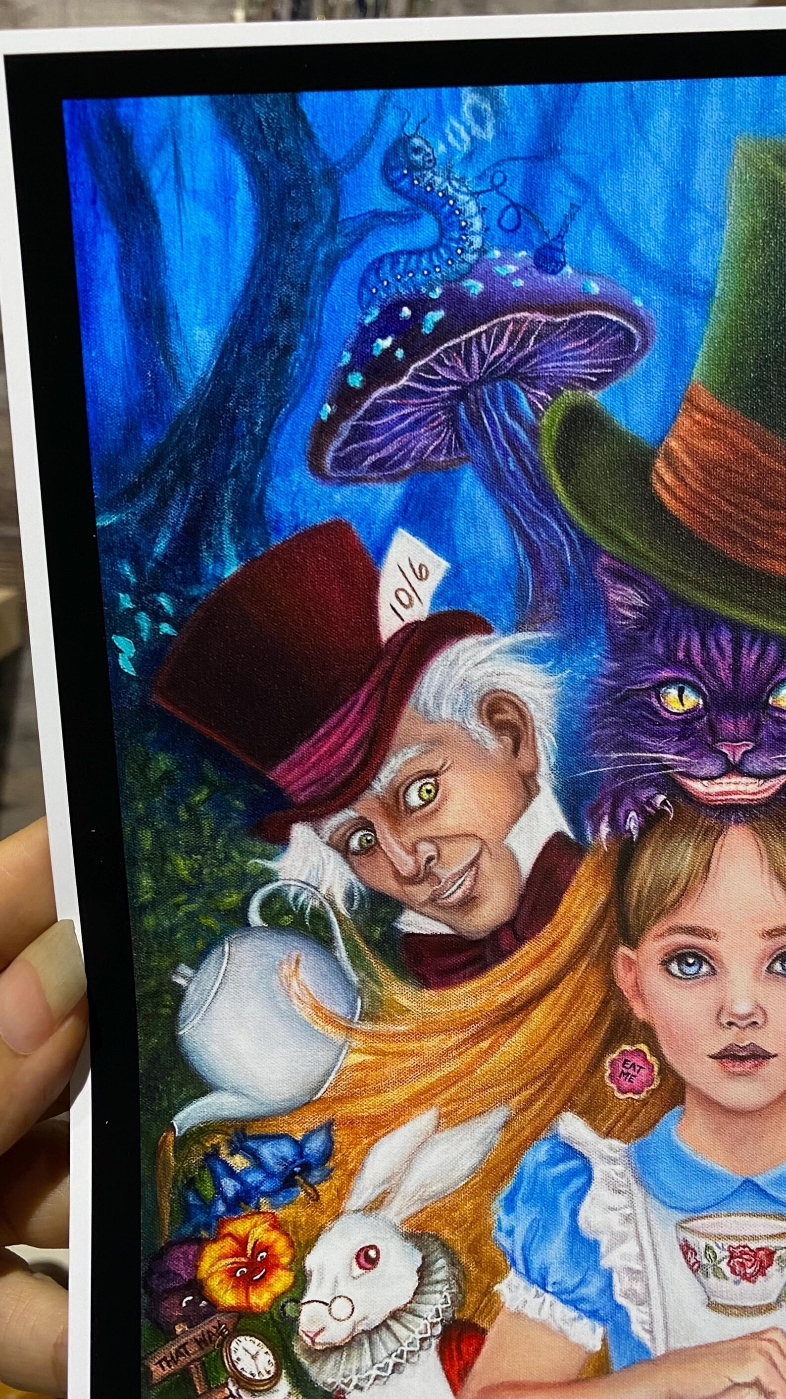 Alice in Wonderland 8x10 Cheshire Cat Mad Hatter White Rabbit ART PRINT ...