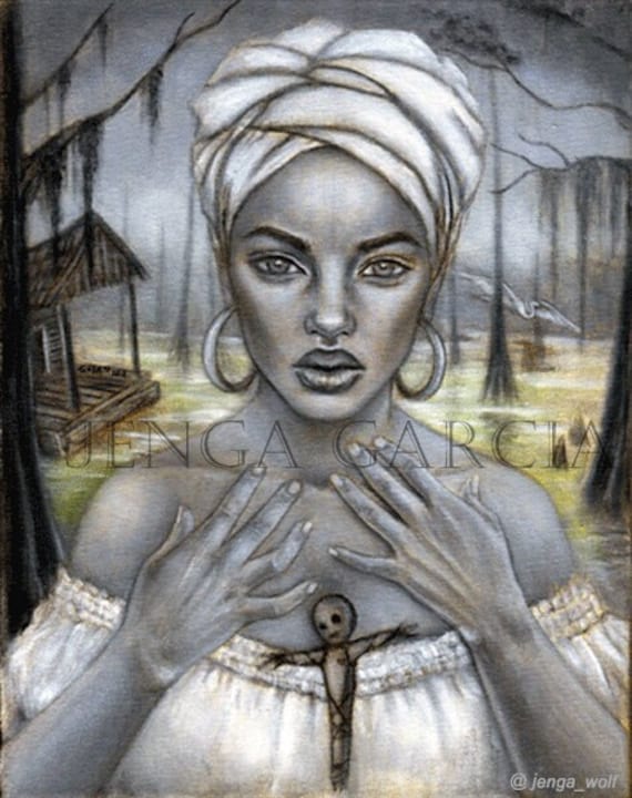 Marie Laveau Voodoo Queen New Orleans Hoodoo Art Print Voodoo Doll