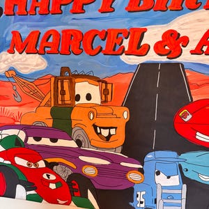 ALL OVER Custom Banner | Cars  Custom Event Banner | Hand Painted Banner | Birthday Party Banner | Kraft Banners