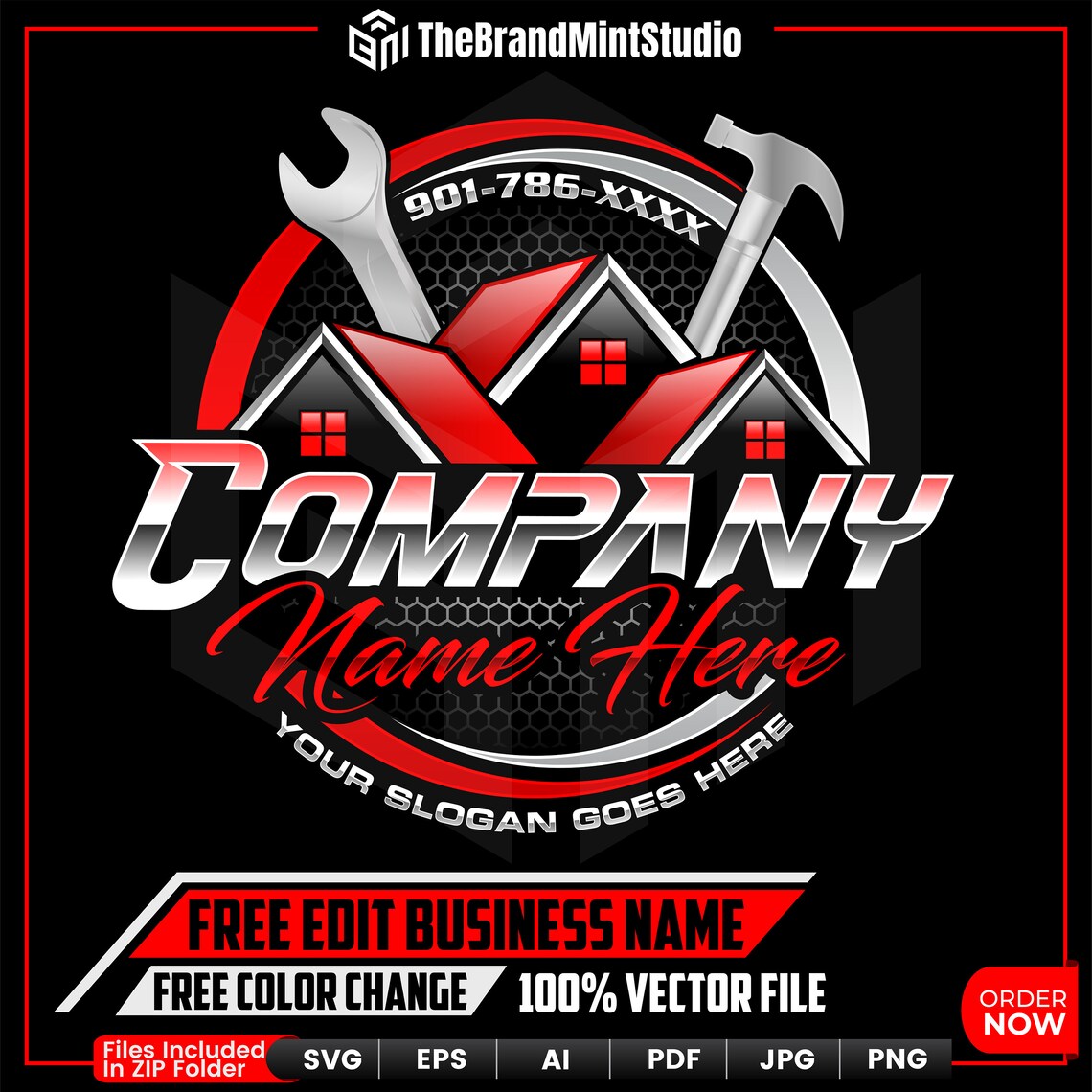 Home Repair Logo, House Logo, Home Builders Logo, House Improvement ...