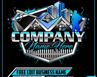 Pressure Washing Logo, Power Washing Logo, Home Cleaning Logo, Cleaning Service, Wash logo, Pressure Logo, House Washing Logo, Clean Logo