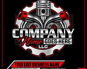 Automotive Business Logo Design, Diesel Repair Logo, Turbo Car Logo, Turbo with Piston Logo, Turbo Logo Template, Diesel Logo, Repair Logo