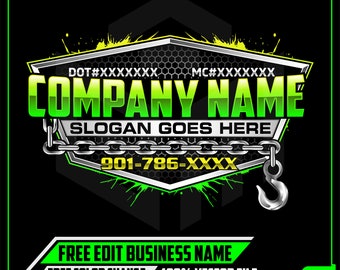 Tow, Tow Truck Logo, Logo for Towing Company, Towing Truck Logo Vinyl Sticker, Truck Decals and Stickers, Tow Car Logo, Towing Logo Design