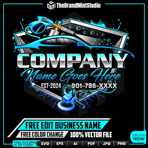 Auto Detailing Business Logo Design, Car Wash Logo, Automotive Logo, Mobile Detailing Logo, Car Detailing Logo, DIY Logo Design Template