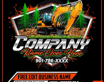 Excavation Excavator Construction Equipment Heavy Industrial Machinery Digger Mining Construction Industry Logo Design for your business