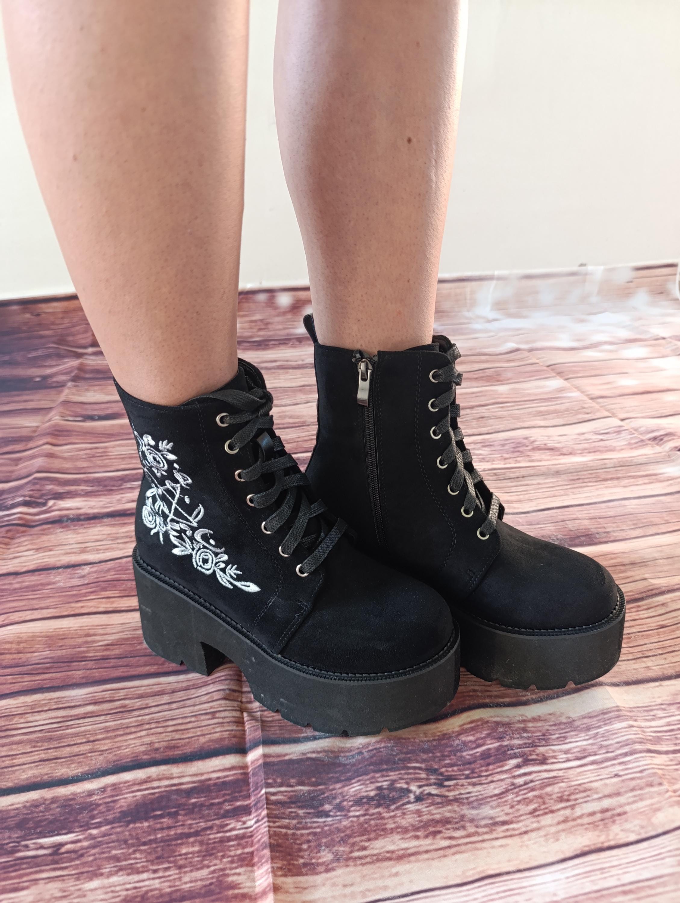 Lace up Goth Boots Etsy
