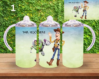 12oz. Custom /Personalized  Toy Story Sippy Cup Tumbler