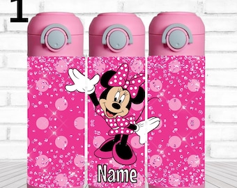 12oz. Custom/Personalized Minnie Mouse Flip Top Water Bottle
