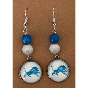 Pendientes colgantes de fútbol americano de los Detroit Lions