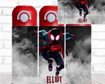 12oz. Custom/Personalized  Spiderman Flip Top Water Bottle