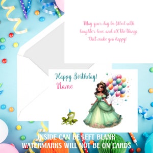 7x5 Personalized Princess Tiana Happy Birthday Greeting Card