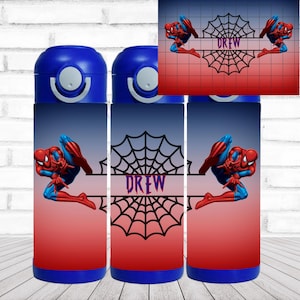12oz. Custom/Personalized  Spiderman Flip Top Water Bottle