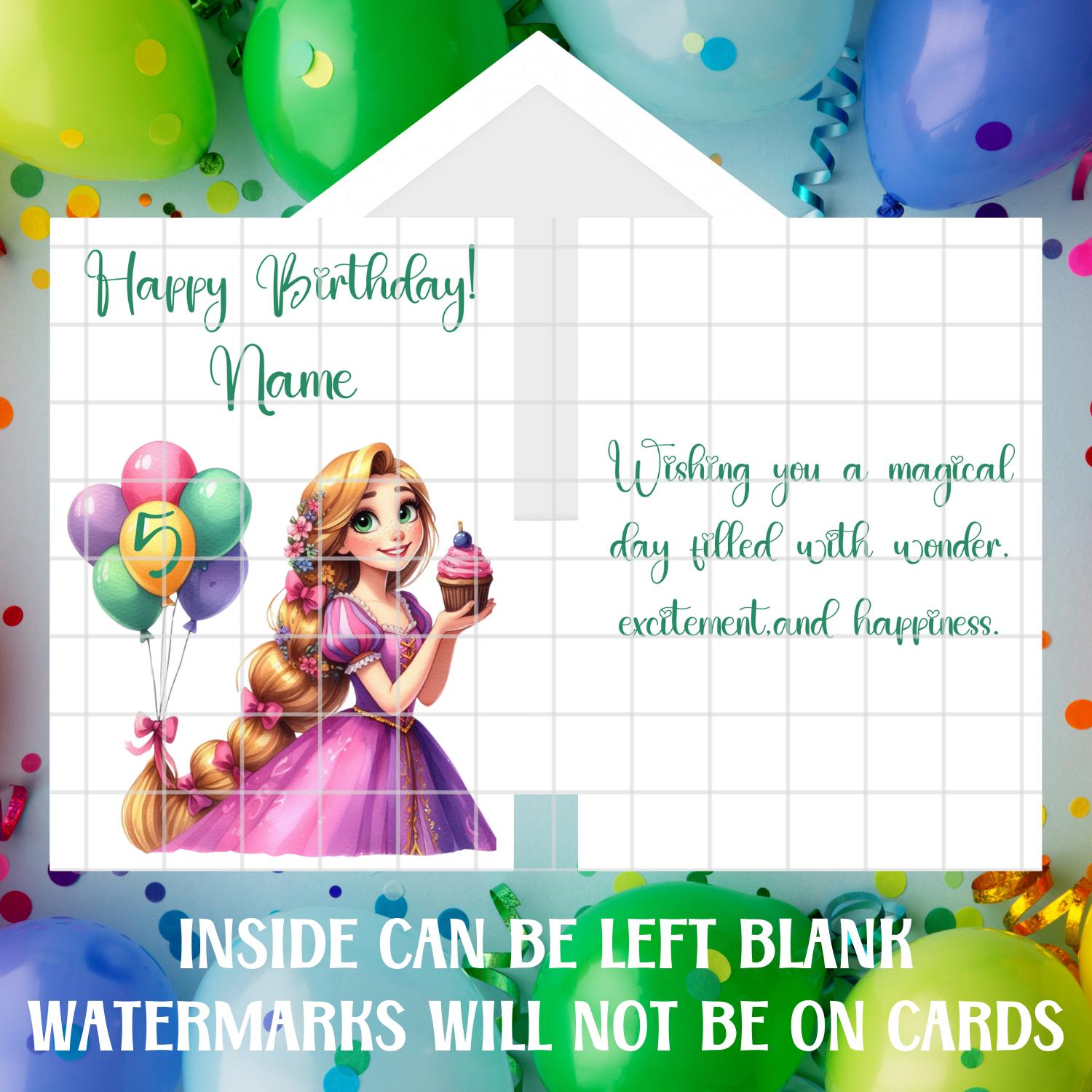 5x7 Inch Rapunzel Happy Birthday Greeting Card - Etsy