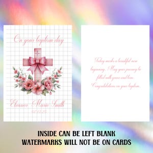 5x7 Custom/Personalized Baptism Greeting Card
