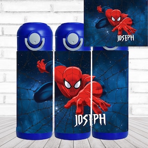 12oz. Custom/Personalized  Spiderman Flip Top Water Bottle