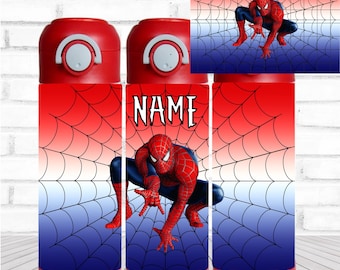 12oz. Custom/Personalized Spiderman Flip Tops Water Bottle