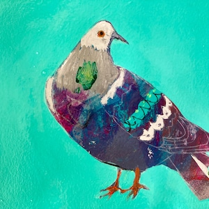 Palomas por la paz, jill emery, arte de aves, pintura original, arte popular, envío gratuito a EE. UU.