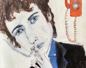 bob dylan dialed into his subconscious  jill emery folk art original art free us shipping