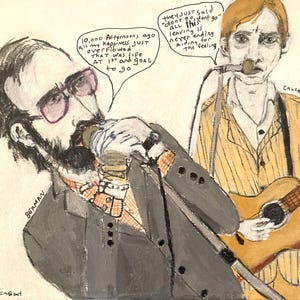 Berman and Callahan exchanges jill emery folk art original painting contemporary art free us shipping