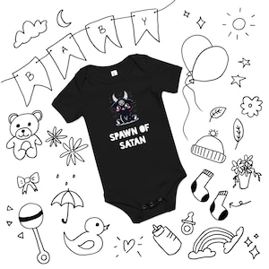 Spawn of Satan Baby Short Sleeve Onesie
