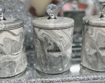 Ceramic Tea Coffee Sugar Canisters - UK