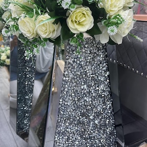 Silver Glass Mirror Crushed Diamond Designer Decor Crystal Diamante Decorative Vase Home Decoration Ornament New Gift Sparkle Bling 70cm