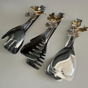 Pinces à salade vintage en argent argent Italie parfaites pour