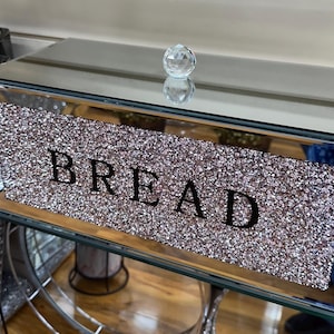 Silver Crushed Diamond Diamante Crystal Filled Bread Bin Basket Box Kitchen storage Decor Decoration Bling Gift Sparkle
