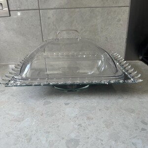 Rectangle Diamante Crystal Mirror Glass Cake Display Tray Stand Food Lid Afternoon Tea Snack Holder Home Kitchen Decor Dining Bling Sparkle