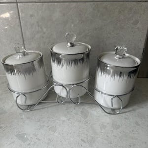 Vitt Silver Porslin Keramik Te Kaffe Sockerburk Lufttätt Lock Ställ Behållare Lätt att Rengöra Hem Köksinredning Förvaringsorganisatör Bling Gåva