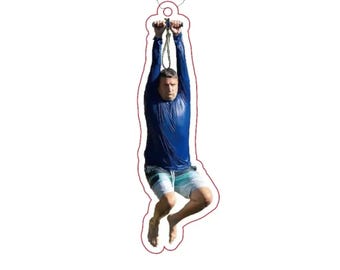 Tim Robinson on a Zipline ITYSL, Funny Meme Air Freshener for Car Gifts