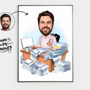 Benutzerdefinierte Boss Karikatur vom Foto, Boss Geschenk für Männer, Boss Cartoon, lustige Boss Karikatur, Boss Karikatur, Geschenk für Boss, Boss Digitales Geschenk