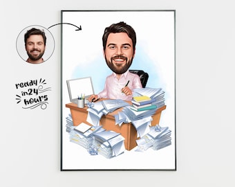 Custom Boss Caricature Gift, Personalized Cartoon Portrait (Digital Gift)