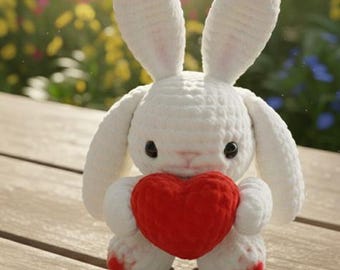 Crochet Pattern Big Plushie Bunny, Amigurumi Tutorial Bunny, Bunny with long ears pattern, Easy crochet pattern Plushie bunny, PDf English