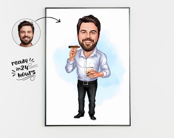 Custom Boss Caricature Portrait, Funny Digital Art (Digital Download)