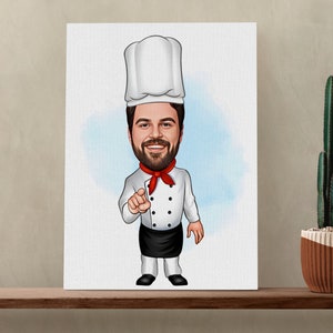 Custom Male Chef Cartoon Portrait, Chef Caricature, Gift for Chef , Chef Cartoon, Funny Chef Gift, Custom Caricature from Photo, Chef Gift